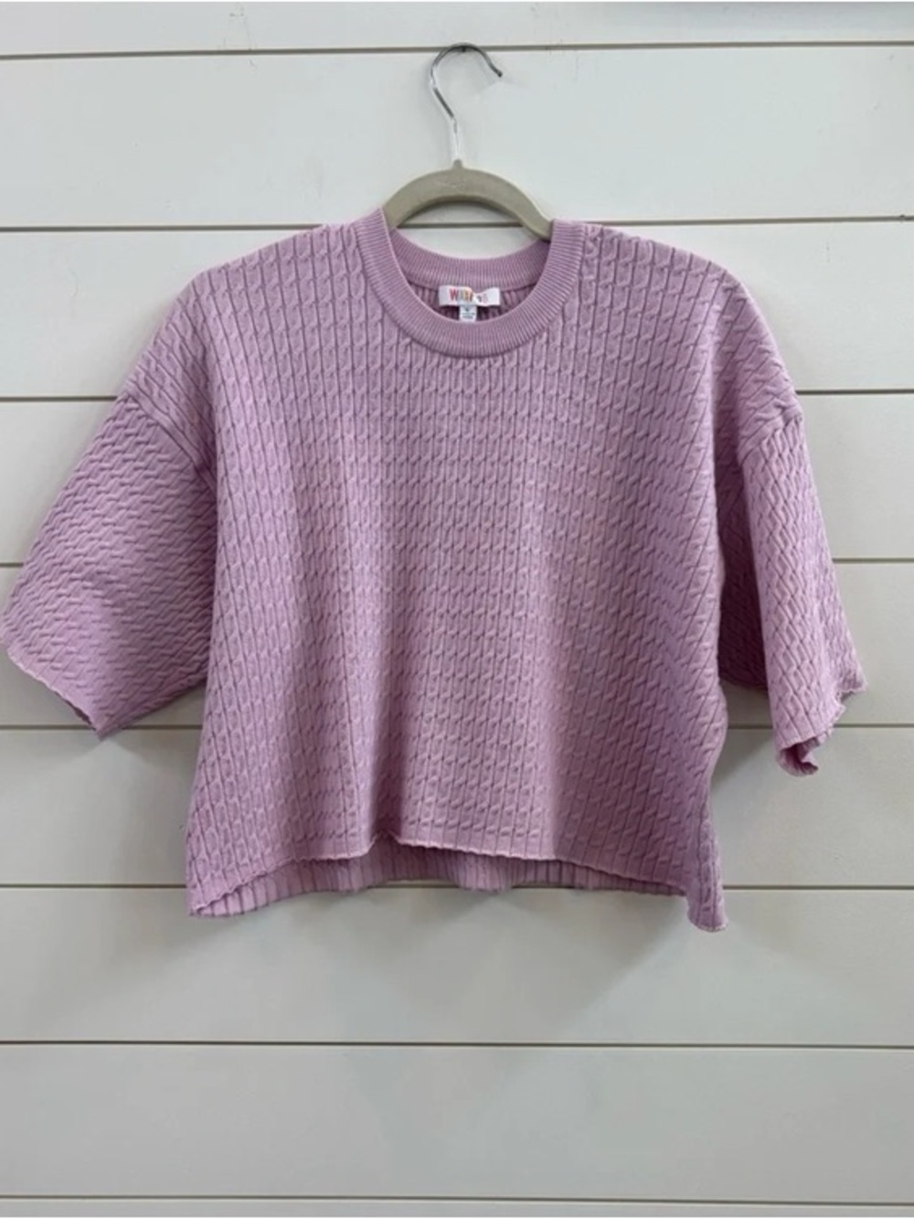 Lavender Textured Knit Crop Top